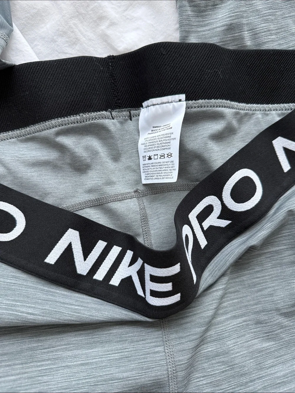 Nike Women’s Grey Pro Performance Leggings with Black Branded Waistband